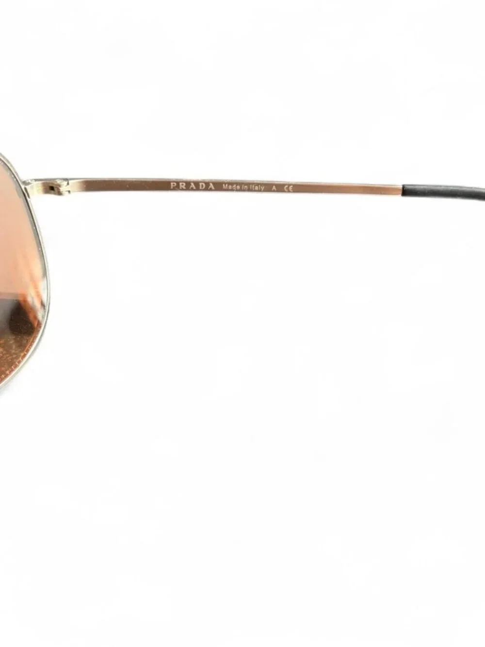 Prada Linea Rossa PS 55US aviator sunglasses, matte silver frame orange lens